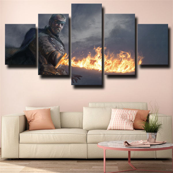 Game Of Thrones Beric Dondarrion Fire Canvas Wall Art
