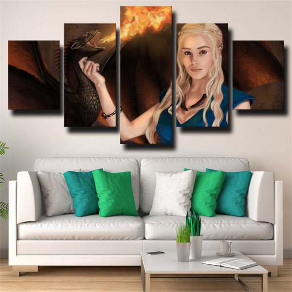 Game Of Thrones Dragonmother Daenerys Targaryen Canvas Wall Art