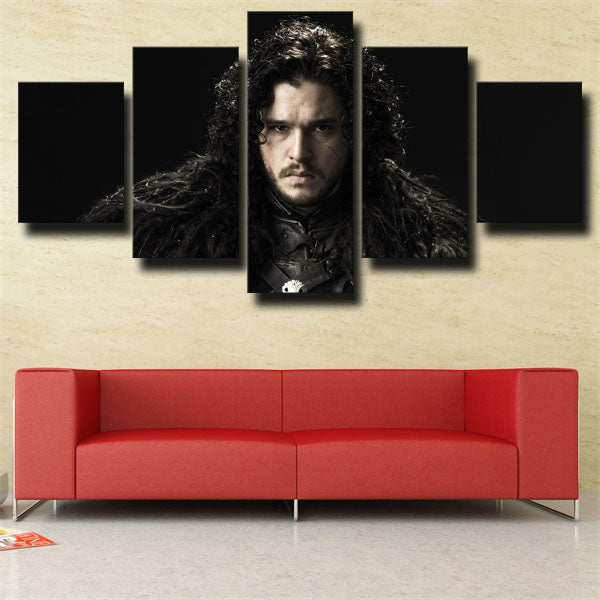 Game Of Thrones Lord Snow Jon Snow Black Canvas Wall Art