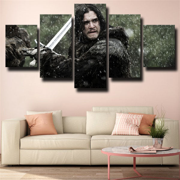 Game Of Thrones The Bastard Of Winterfell Jon Snow Canvas Wall Art