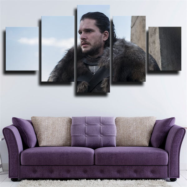 Game Of Thrones The White Wolf Jon Snow Canvas Wall Art
