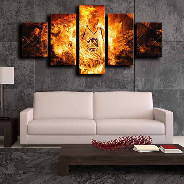 Golden State Warriors Full Back Baby-Faced Assassin Stephen Curry Canvas Wall Art