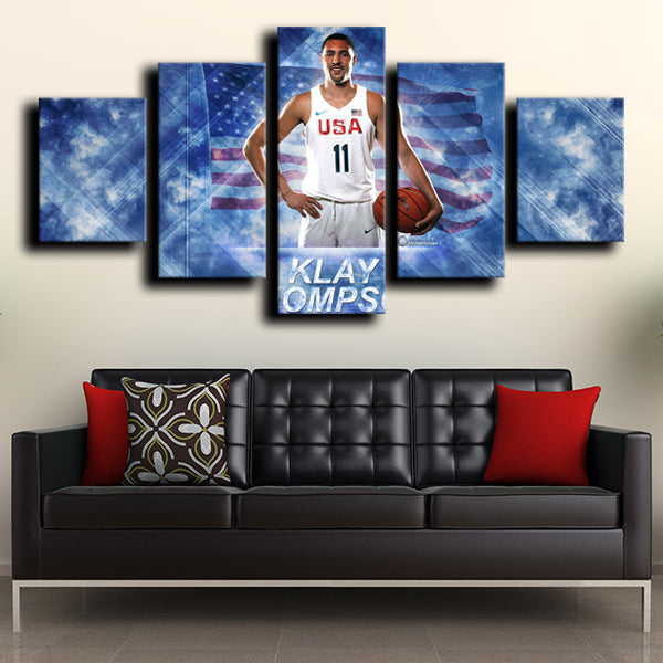 Golden State Warriors Full Back Buddha Klay Thompson Canvas Wall Art