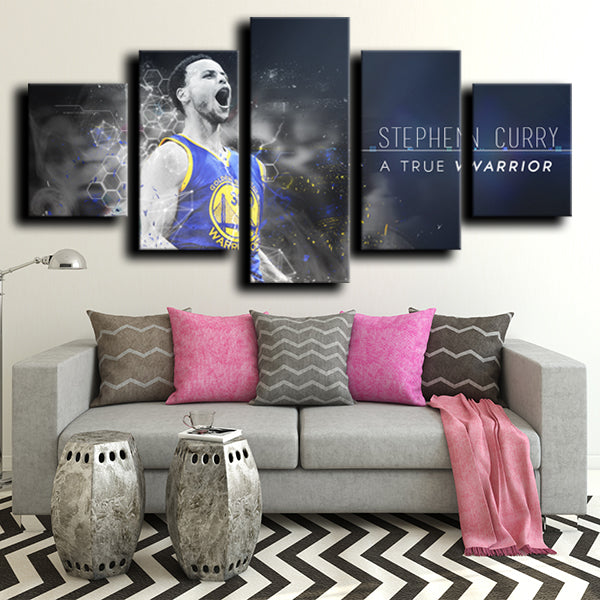 Golden State Warriors Full Back Steph Stephen Curry Canvas Wall Art