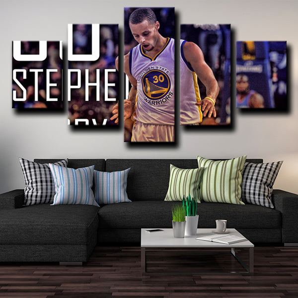 Golden State Warriors Guard Chef Curry Stephen Curry Three Points Canvas Wall Art