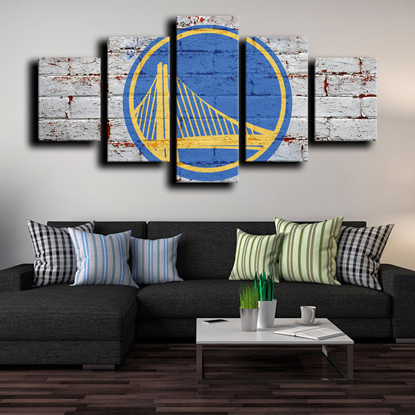 Golden State Warriors Logo Crest Canvas Wall Art