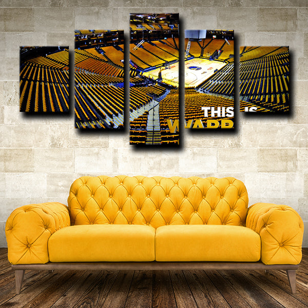 Golden State Warriors Oracle Arena Gold Canvas Wall Art