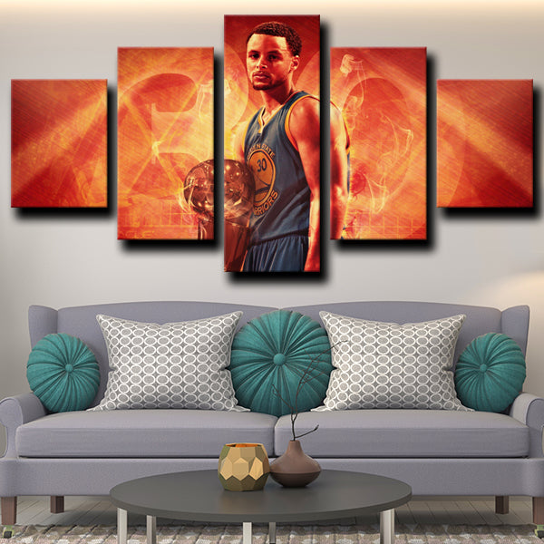 Golden State Warriors Perfect Stephen Curry Red Canvas Wall Art