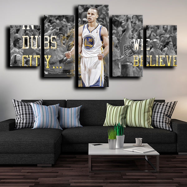 Golden State Warriors Rear Guard Stephen Curry Canvas Wall Art