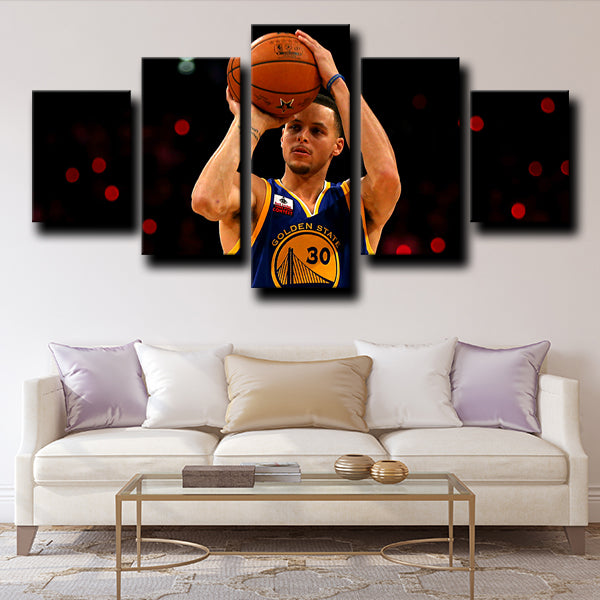 Golden State Warriors Shouter Stephen Curry Canvas Wall Art