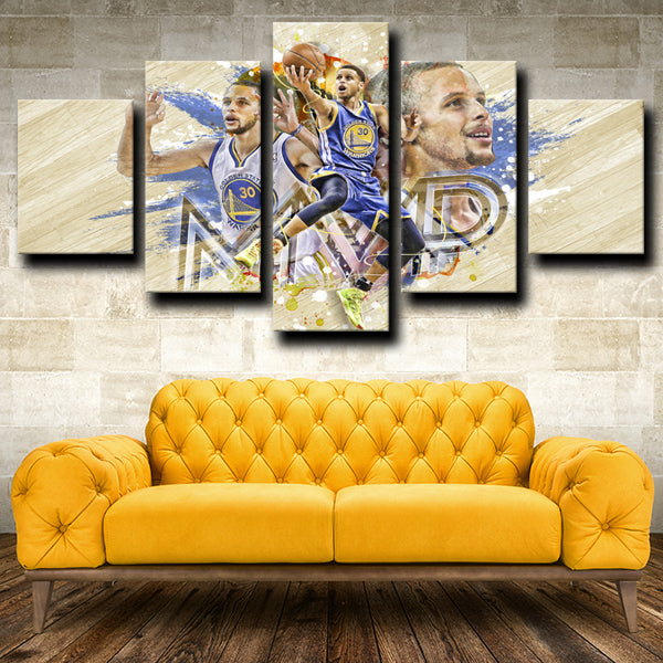 Golden State Warriors The Golden Boy Rear Guard Stephen Curry Canvas Wall Art
