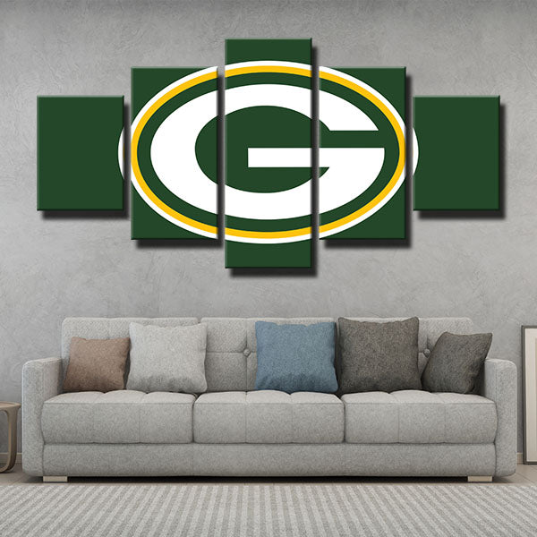 Green Bay Packers Big Simple Emblem Canvas Wall Art