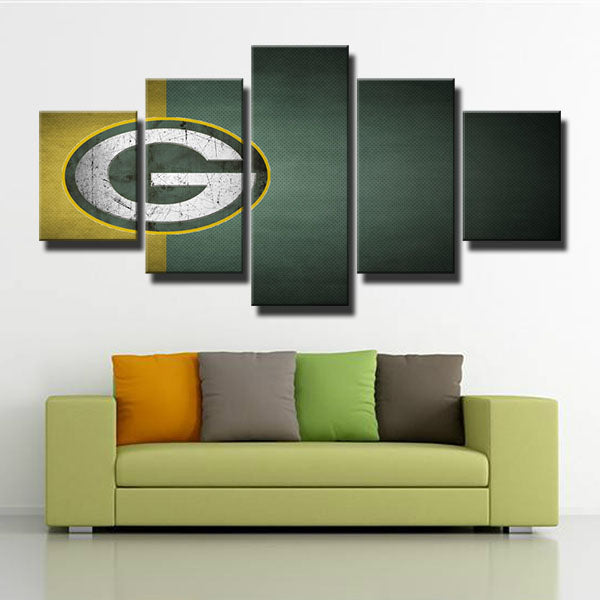 Green Bay Packers Green Emblem Canvas Wall Art