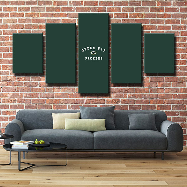 Green Bay Packers Green Monotonous Emblem Canvas Wall Art