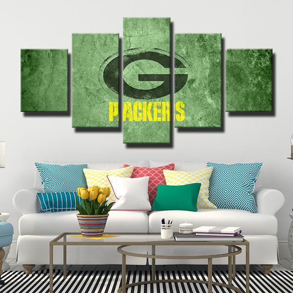 Green Bay Packers Green Wall Emblem Canvas Wall Art