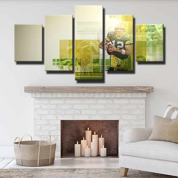 Green Bay Packers Quarterback A-Rod Aaron Rodgers Canvas Wall Art