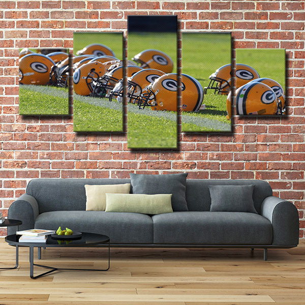 Green Bay Packers Stadium Helmet Canvas Wall Art