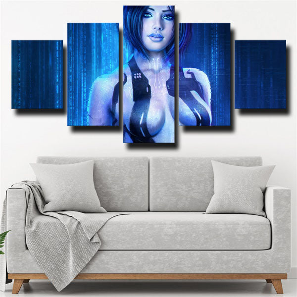Halo Female Role Cortana Canvas Wall Art