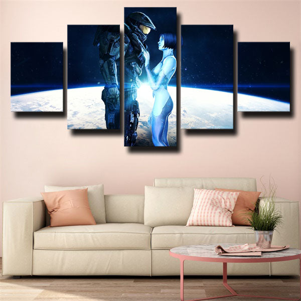 Halo Master Chief And Cortana Canvas Wall Art