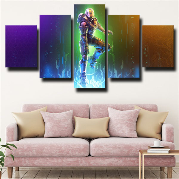 Halo Master Chief Colorful Spotted Canvas Wall Art