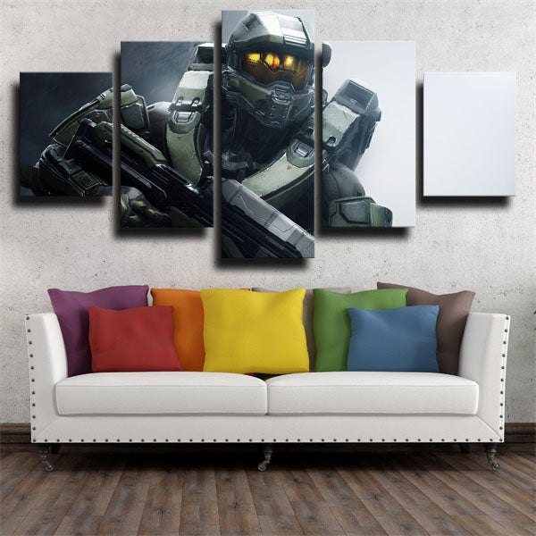 Halo Master Chief Grey Canvas Wall Art