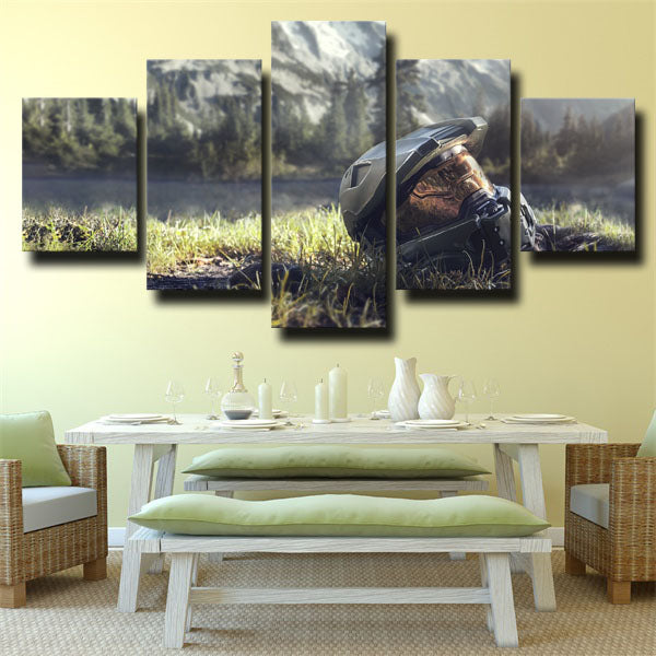 Halo Master Chief Head Canvas Wall Art
