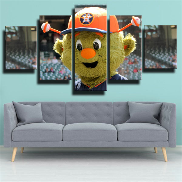 Houston Astros Mascot Orbit Emblem Canvas Wall Art