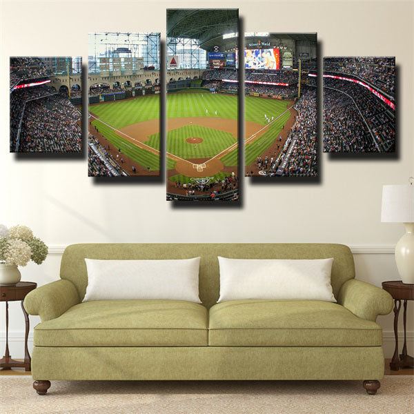 Houston Astros Minute Maid Park Emblem Canvas Wall Art