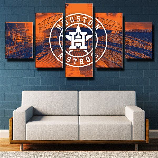 Houston Astros Orange Emblem Canvas Wall Art