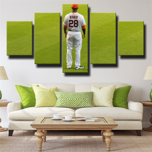 Houston Astros Outfielder L.J. L.J. Hoes Canvas Wall Art