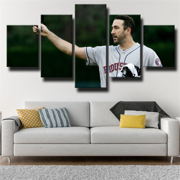 Houston Astros Pitcher J V Justin Verlander Canvas Wall Art
