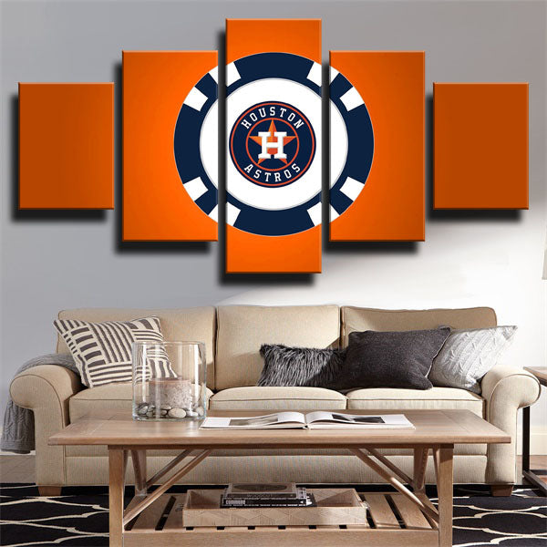 Houston Astros Pure Orange Logo Canvas Wall Art