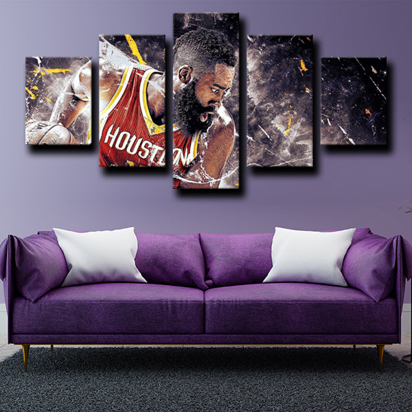 Houston Rocket Guard Big Beard James Harden Canvas Wall Art