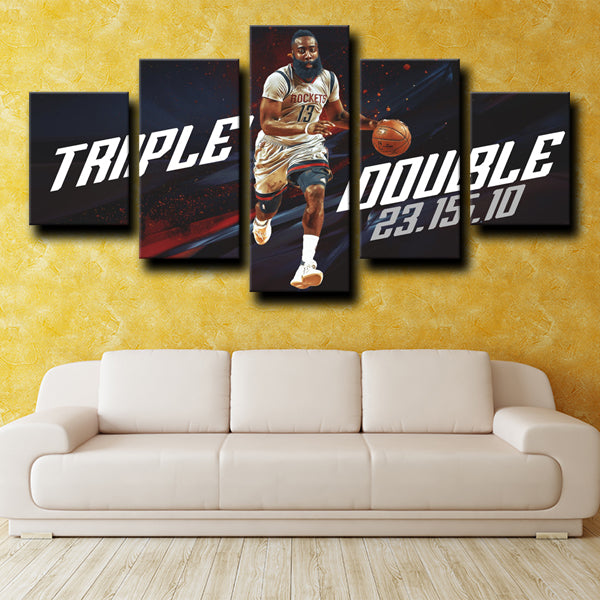 Houston Rockets Big Beard James Harden Triple Double Canvas Wall Art Houston Rockets Big Beard James Harden Triple Double Canvas Wall Art