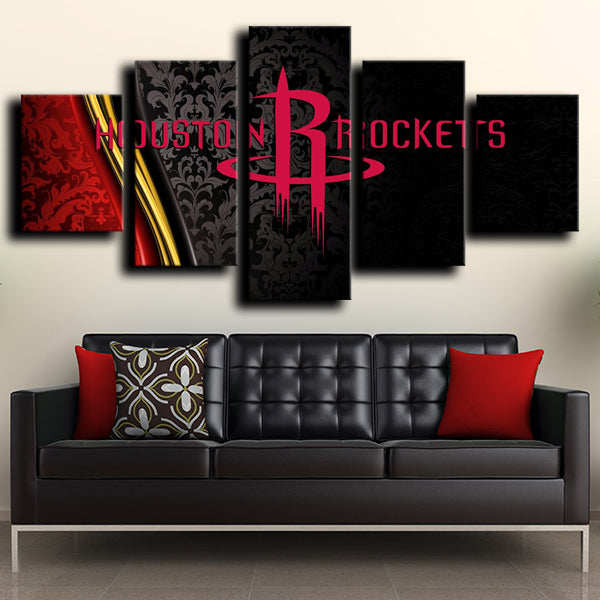 Houston Rockets Logo Crest Canvas Wall Art