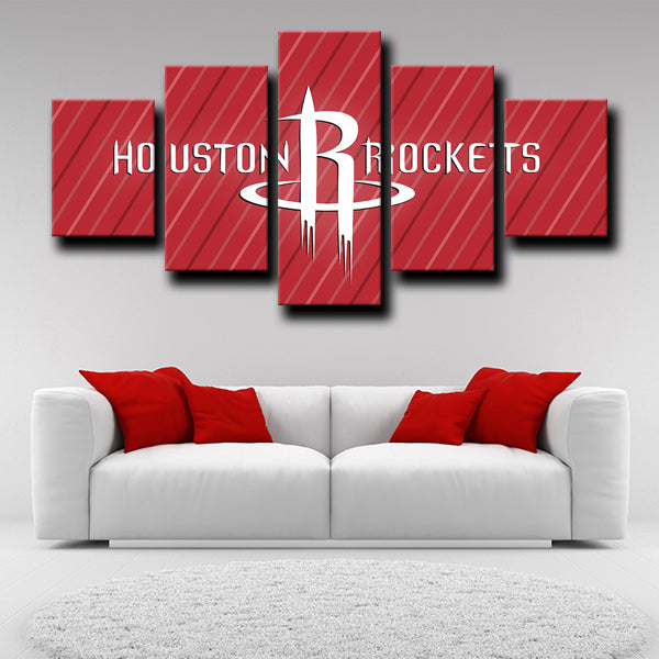 Houston Rockets Logo Emblem Red Canvas Wall Art
