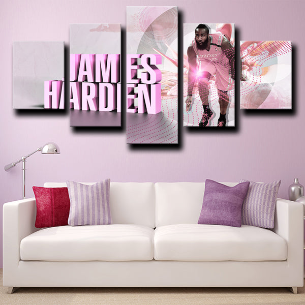 Houston Rockets Point Guard Big Beard James Harden Canvas Wall Art