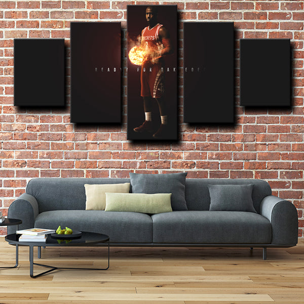 Houston Rockets Point Guard Cp3 Chris Paul Portrait Canvas Wall Art