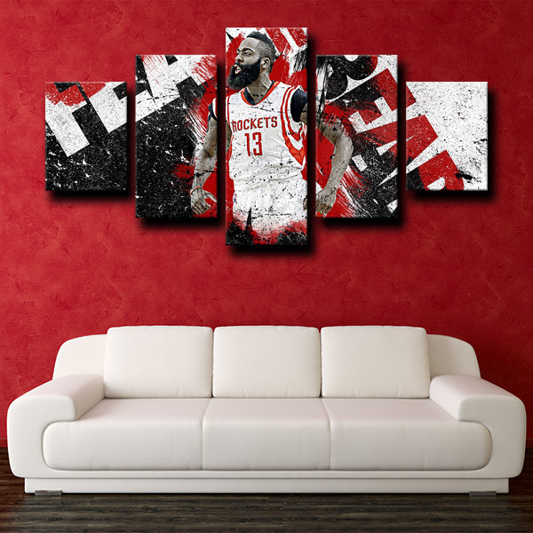 Houston Rockets Rear Guard Big Beard James Harden Canvas Wall Art