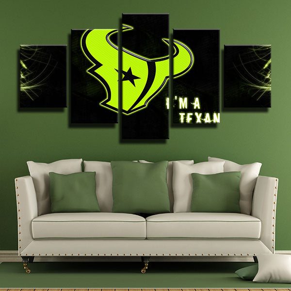 Houston Texans Green Emblem Canvas Wall Art