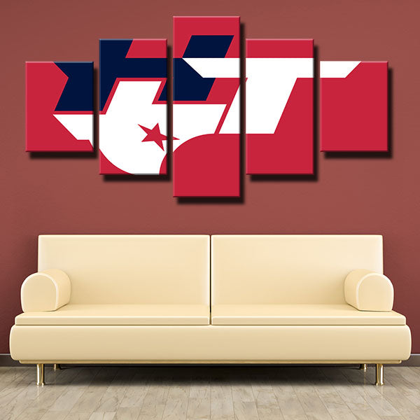 Houston Texans Red Literalization Emblem Canvas Wall Art