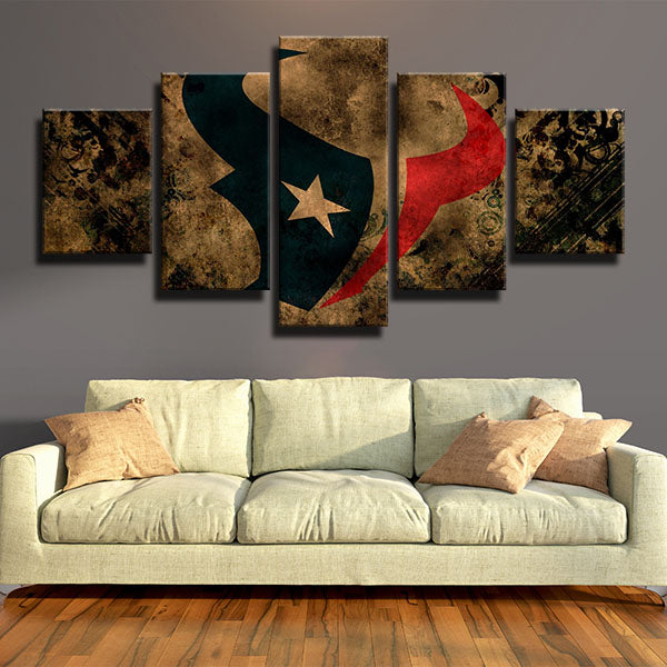 Houston Texans Retro Emblem Canvas Wall Art