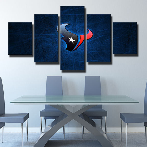 Houston Texans Scratches Emblem Canvas Wall Art