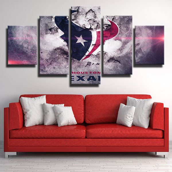 Houston Texans Split Wall Emblem Canvas Wall Art