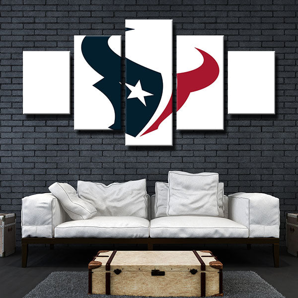 Houston Texans White Emblem Canvas Wall Art