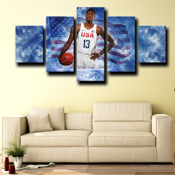 Indiana Pacers Forward Playoff P Paul George Canvas Wall Art