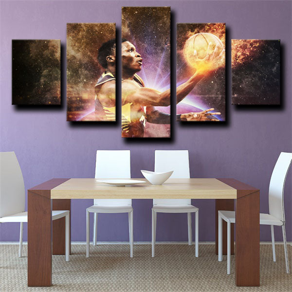 Indiana Pacers Full Guard Victor Oladipo Fire Canvas Wall Art