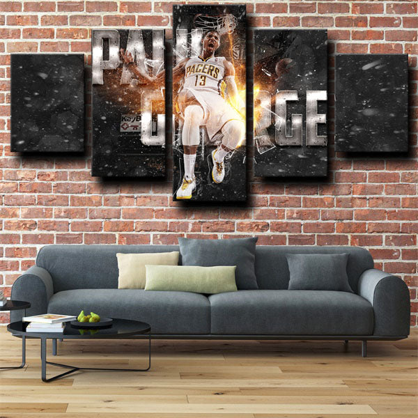 Indiana Pacers Playoff P Mvp George Dark Canvas Wall Art