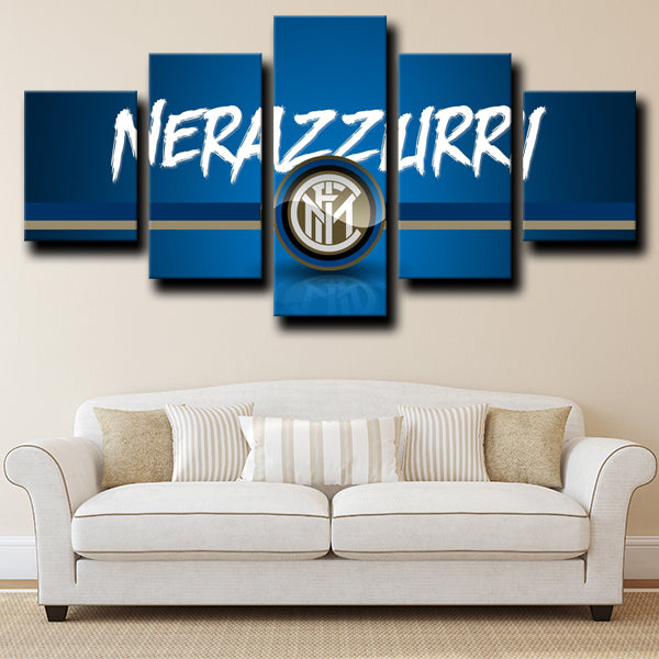 Inter Milan Emblem Blue Canvas Wall Art