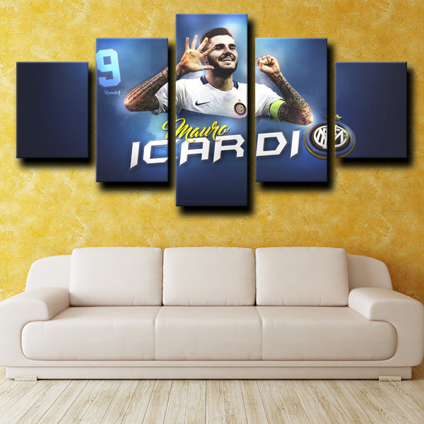 Inter Milan Forward Second Brother Icardi Portrait Canvas Wall Art